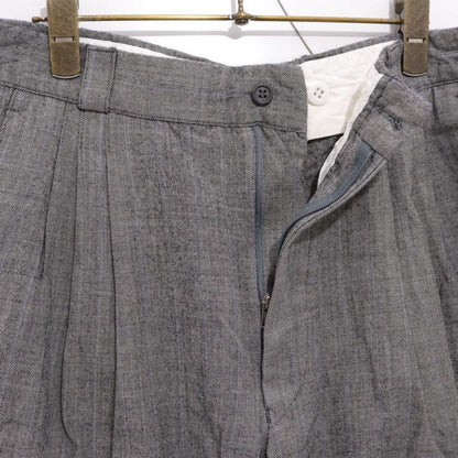 EURO VINTAGE 70s 80s Gray Blue Stripe 3-Pleat Slacks