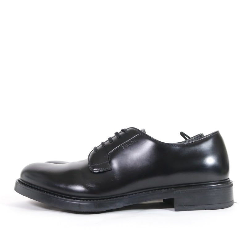 PRADA Black Leather Plain Derby Shoes DNC115 Size 28.0cm