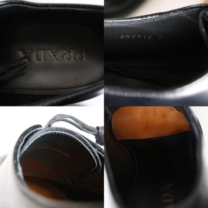PRADA Black Leather Plain Derby Shoes DNC115 Size 28.0cm