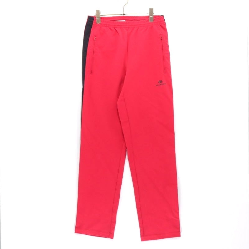 BALENCIAGA 19AW Red Sideline Bonded Track Pants Sweatpants Size 36