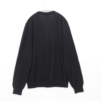 PRADA 24SS High Gauge Wool V-Neck Cardigan Black Size 52