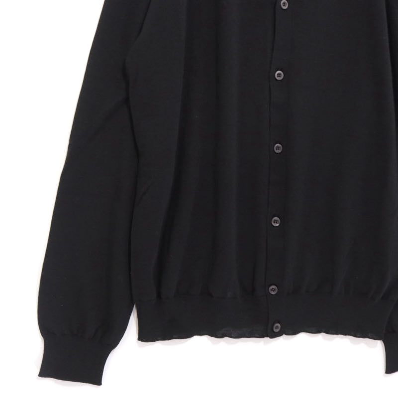 PRADA 24SS High Gauge Wool V-Neck Cardigan Black Size 52