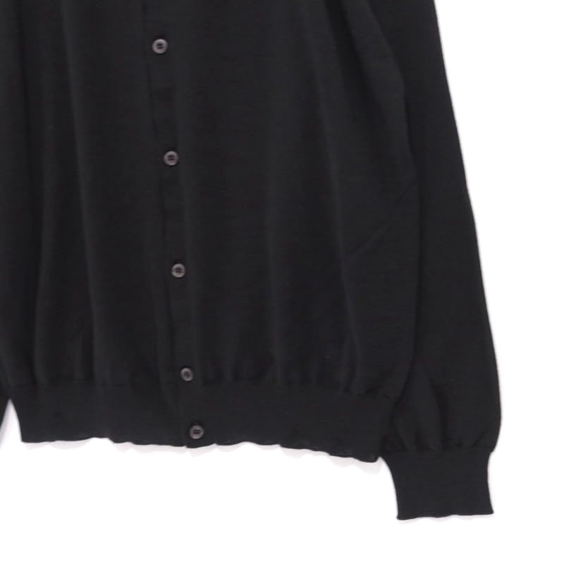 PRADA 24SS High Gauge Wool V-Neck Cardigan Black Size 52