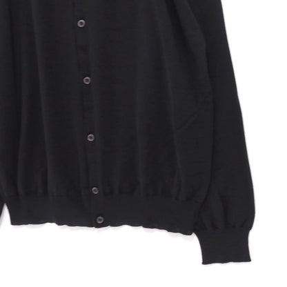 PRADA 24SS High Gauge Wool V-Neck Cardigan Black Size 52