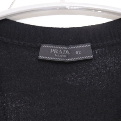 PRADA 24SS High Gauge Wool V-Neck Cardigan Black Size 52