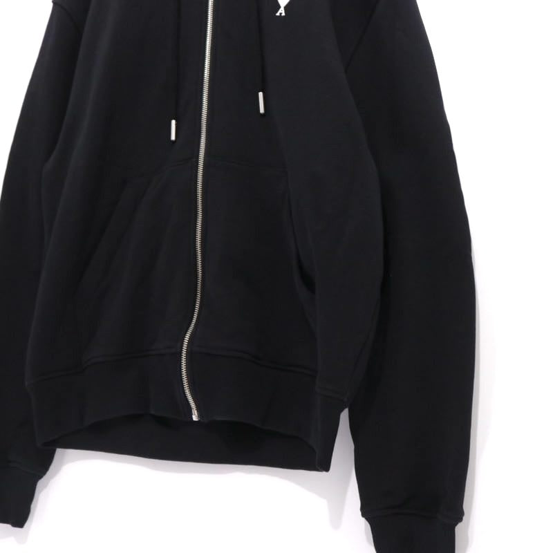 AMI PARIS Ami de Coeur Zipped Hoodie Black Size M