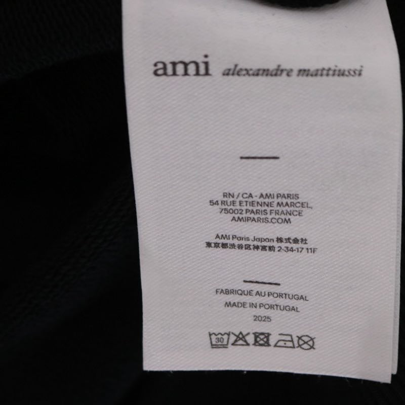 AMI PARIS Ami de Coeur Zipped Hoodie Black Size M