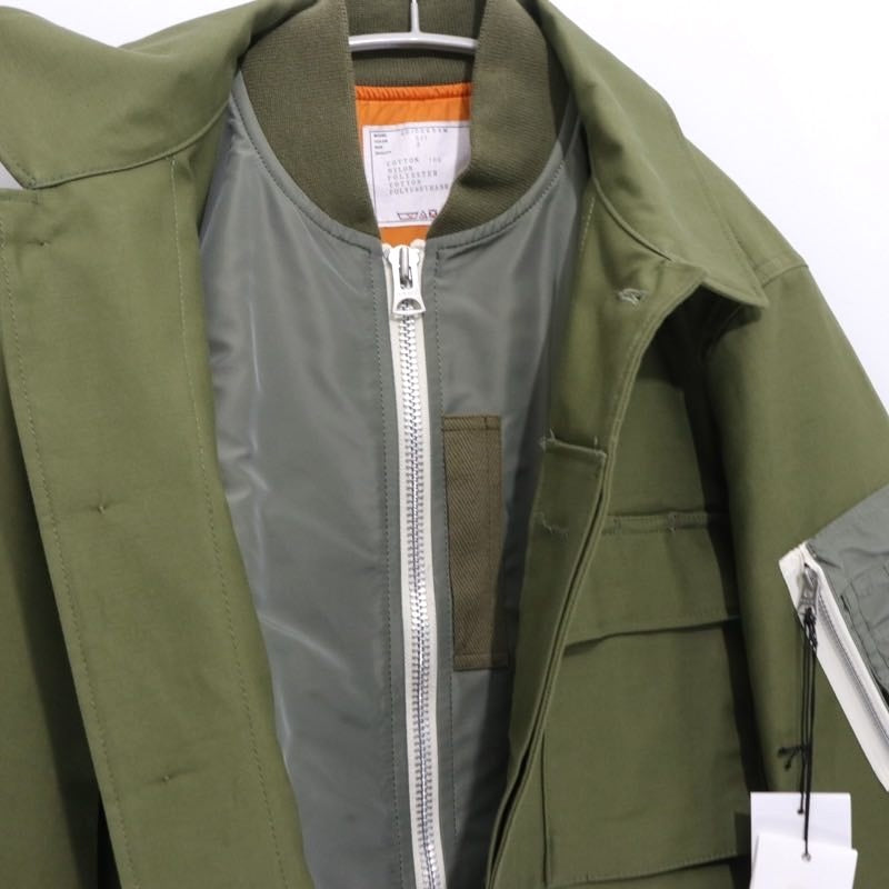 WTAPS 25SS x Sacai Cotton Back Satin Jacket Size 2
