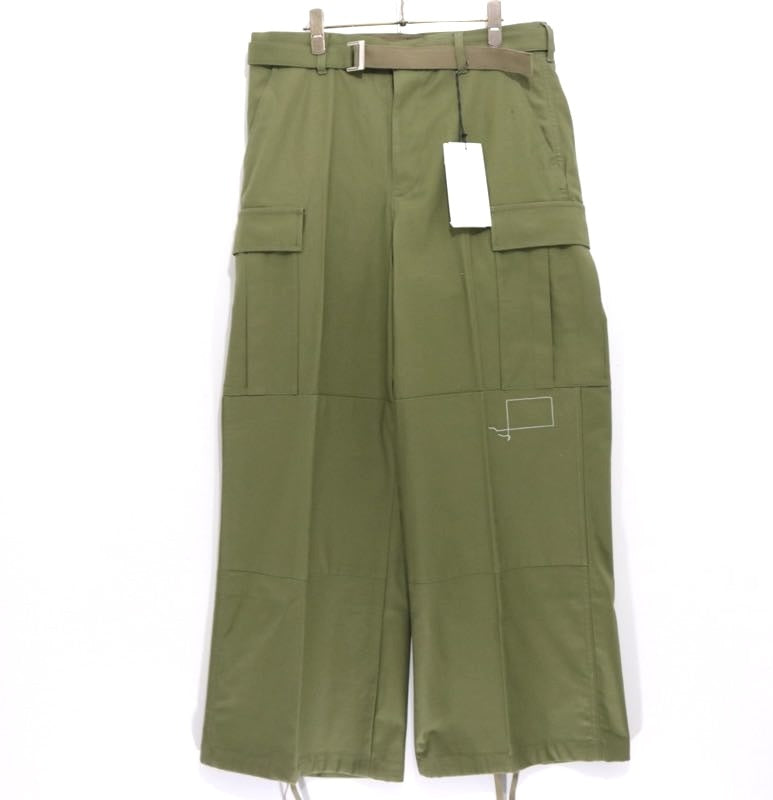 WTAPS x sacai 25SS Cotton Back Satin Pants Khaki Size 3