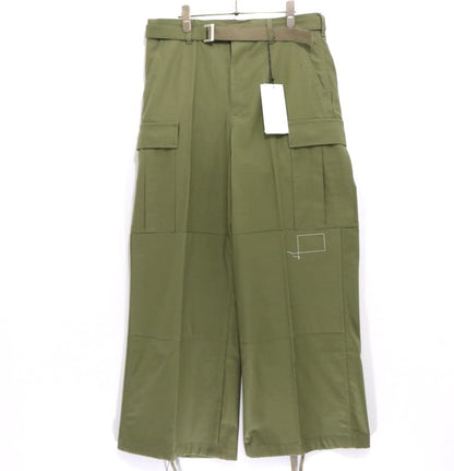 WTAPS x sacai 25SS Cotton Back Satin Pants Khaki Size 3