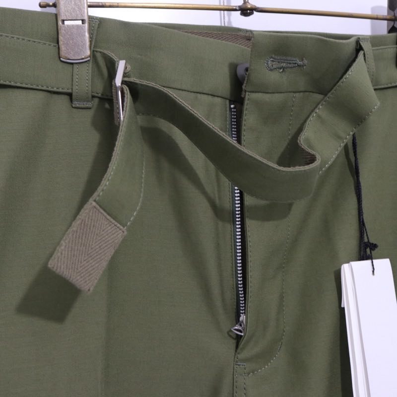 WTAPS x sacai 25SS Cotton Back Satin Pants Khaki Size 3