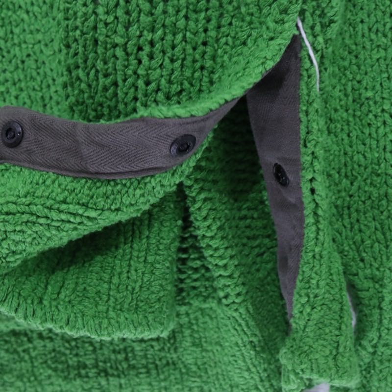 Sacai Inside-Out Destroyed Cotton Knit Sweater Green Size 3