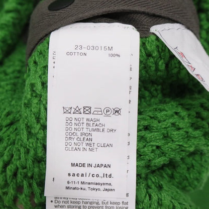 Sacai Inside-Out Destroyed Cotton Knit Sweater Green Size 3