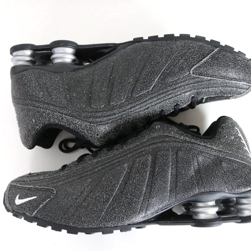 NIKE 26SS Shox R4 Distressed Sneakers Black Size 30cm