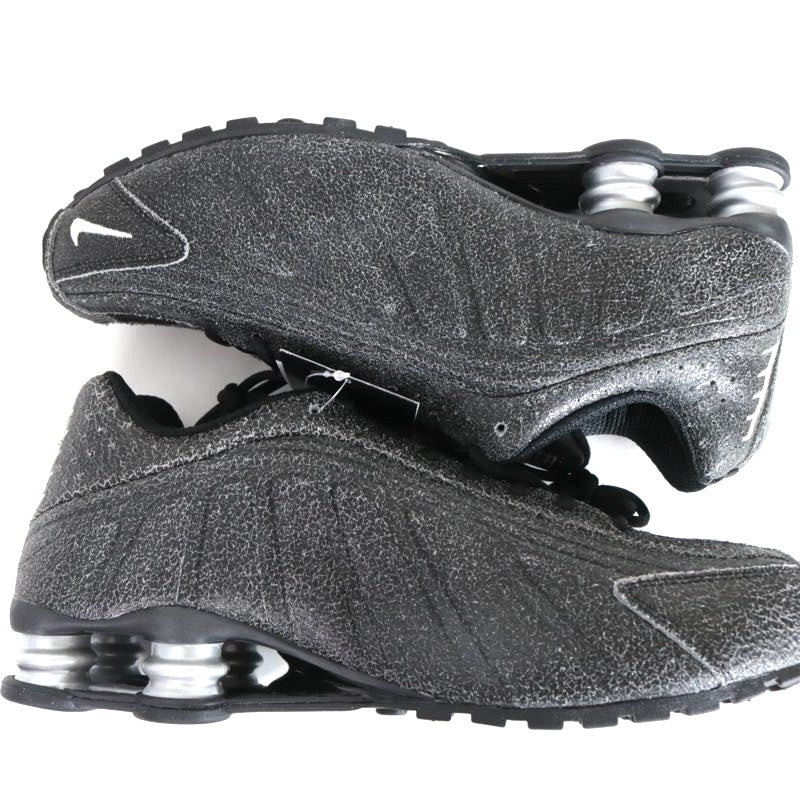NIKE 26SS Shox R4 Distressed Sneakers Black Size 30cm