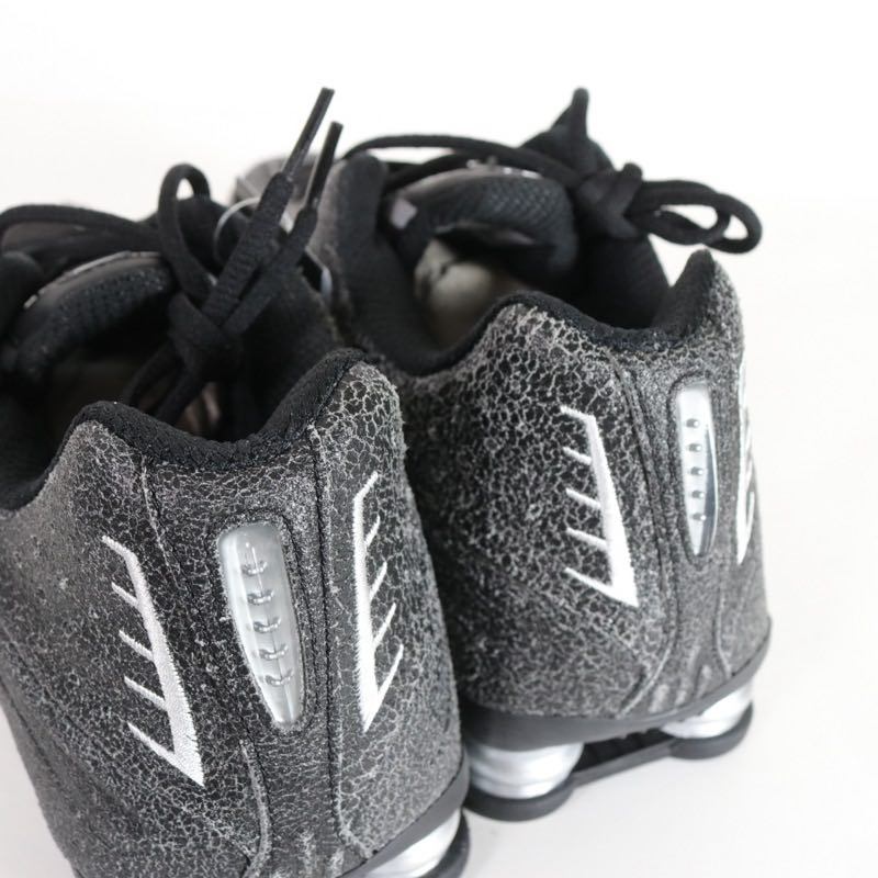 NIKE 26SS Shox R4 Distressed Sneakers Black Size 30cm