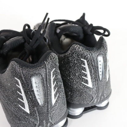 NIKE 26SS Shox R4 Distressed Sneakers Black Size 30cm