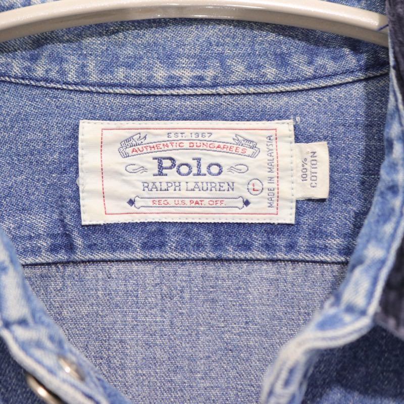 Polo Ralph Lauren 90s Authentic Dungarees Shirt L Size L