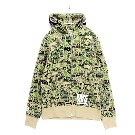Bape A BATHING APE 18AW Shark Full-Zip Hoodie Beige Size S