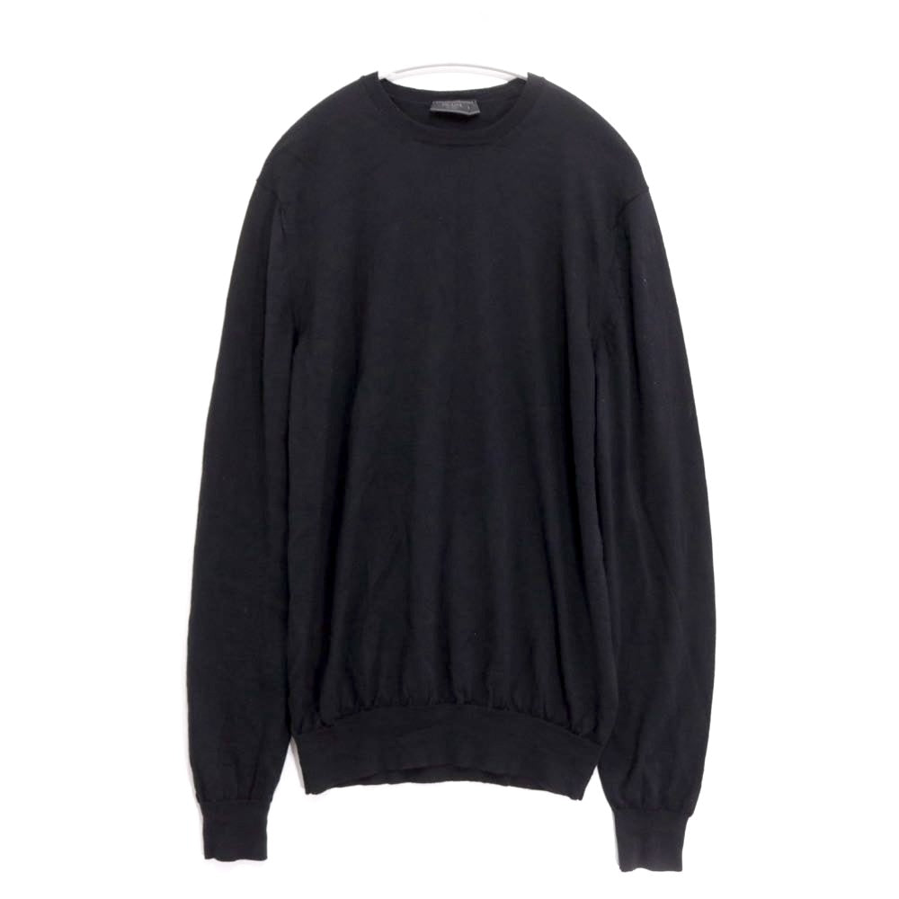 PRADA 23AW High Gauge Wool Crewneck Sweater Black Size 50