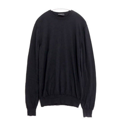 PRADA 23AW High Gauge Wool Crewneck Sweater Black Size 50