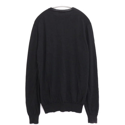 PRADA 23AW High Gauge Wool Crewneck Sweater Black Size 50
