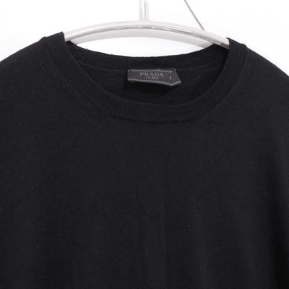 PRADA 23AW High Gauge Wool Crewneck Sweater Black Size 50