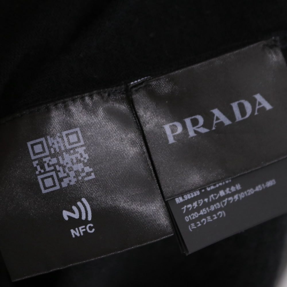 PRADA 23AW High Gauge Wool Crewneck Sweater Black Size 50