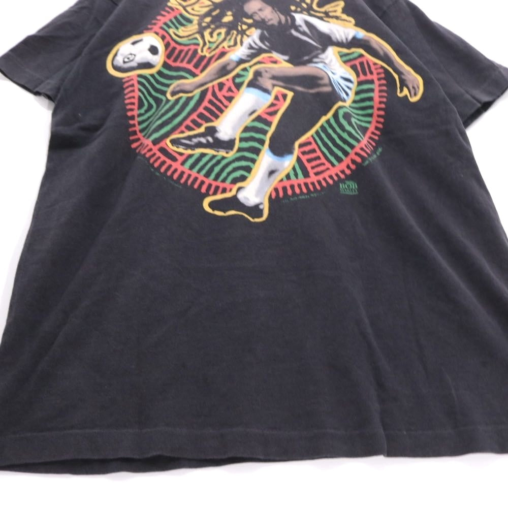 LIQUID BLUE 90s Bob Marley Soccer T-Shirt Black Size XL
