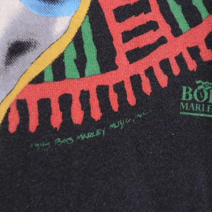 LIQUID BLUE 90s Bob Marley Soccer T-Shirt Black Size XL