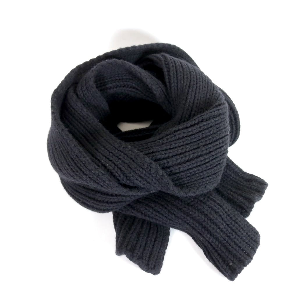 Baserange 23AW Recycled Wool Rib Knit Scarf Black Size ONE