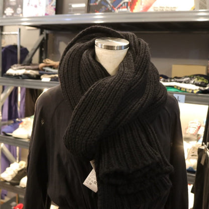 Baserange 23AW Recycled Wool Rib Knit Scarf Black Size ONE