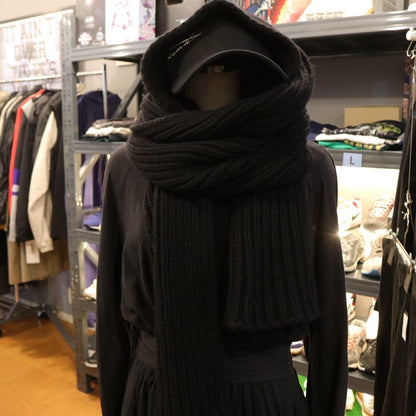 Baserange 23AW Recycled Wool Rib Knit Scarf Black Size ONE