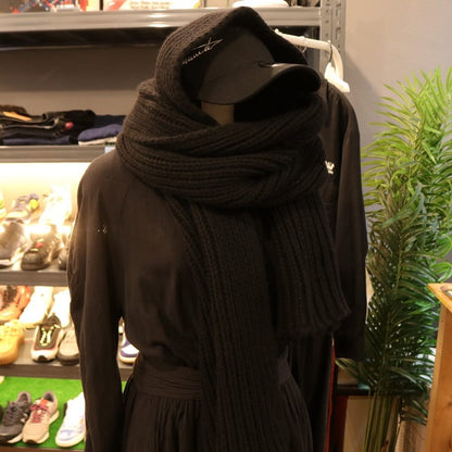 Baserange 23AW Recycled Wool Rib Knit Scarf Black Size ONE