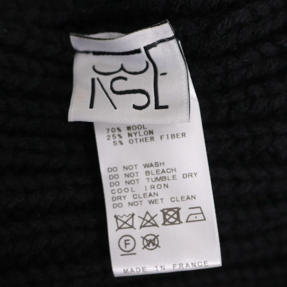 Baserange 23AW Recycled Wool Rib Knit Scarf Black Size ONE