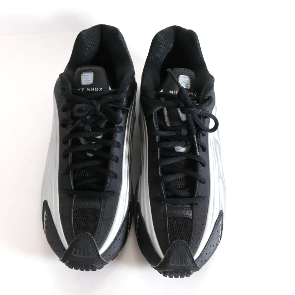 NIKE SHOX R4 Metallic Silver Black Sneakers Size 27.5cm
