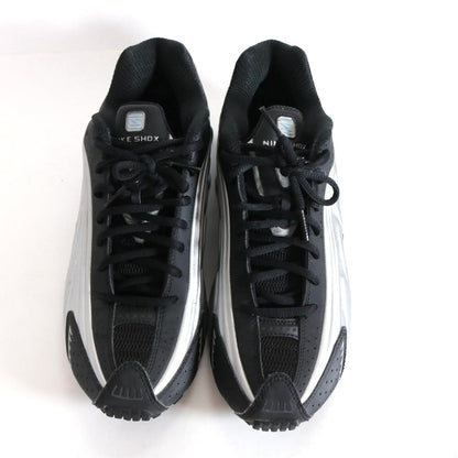 NIKE SHOX R4 Metallic Silver Black Sneakers Size 27.5cm