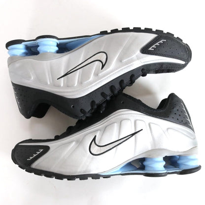 NIKE SHOX R4 Metallic Silver Black Sneakers Size 27.5cm