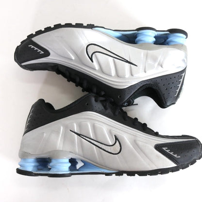NIKE SHOX R4 Metallic Silver Black Sneakers Size 27.5cm