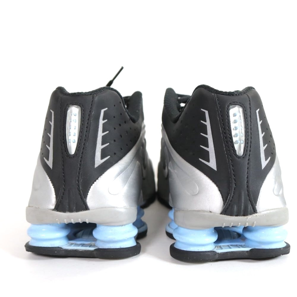 NIKE SHOX R4 Metallic Silver Black Sneakers Size 27.5cm