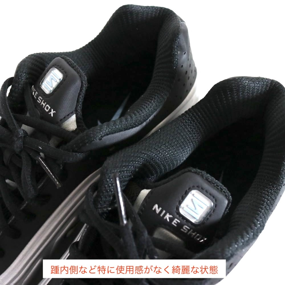 NIKE SHOX R4 Metallic Silver Black Sneakers Size 27.5cm