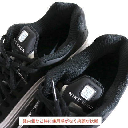 NIKE SHOX R4 Metallic Silver Black Sneakers Size 27.5cm