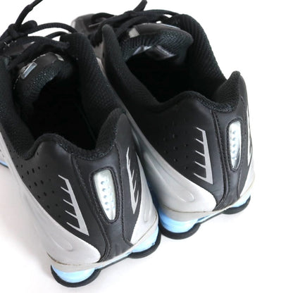 NIKE SHOX R4 Metallic Silver Black Sneakers Size 27.5cm
