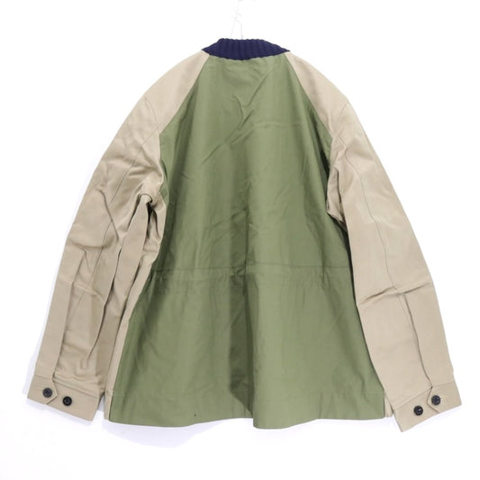 sacai 25SS Cotton Chino Mix Docking Jacket Beige Size 1