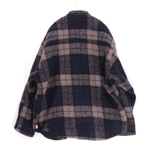WTAPS 25AW Oversized Wool Tweed Check Shirt Charcoal Size 03