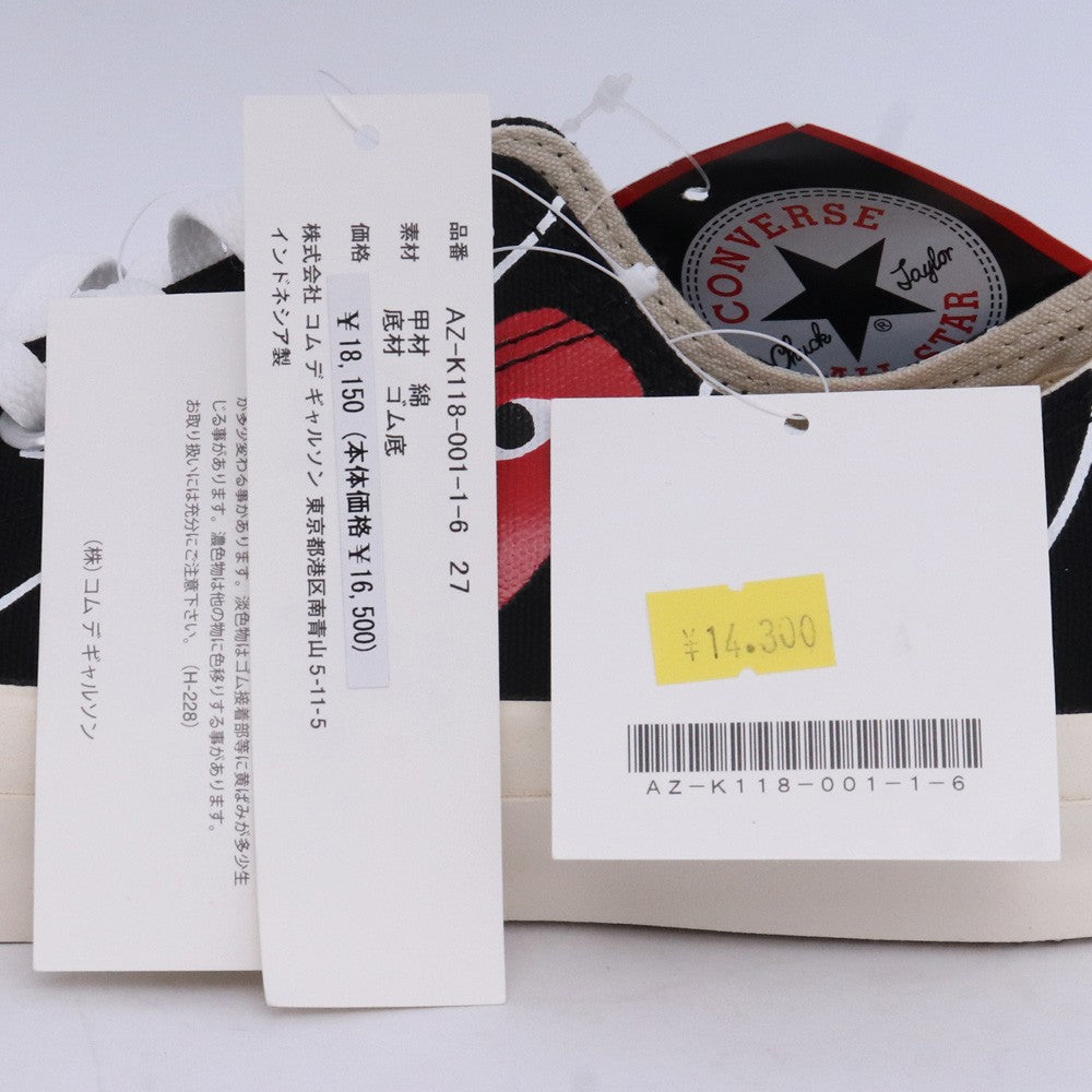 PLAY COMME des GARCONS Chuck Taylor Sneakers Black Size 27cm