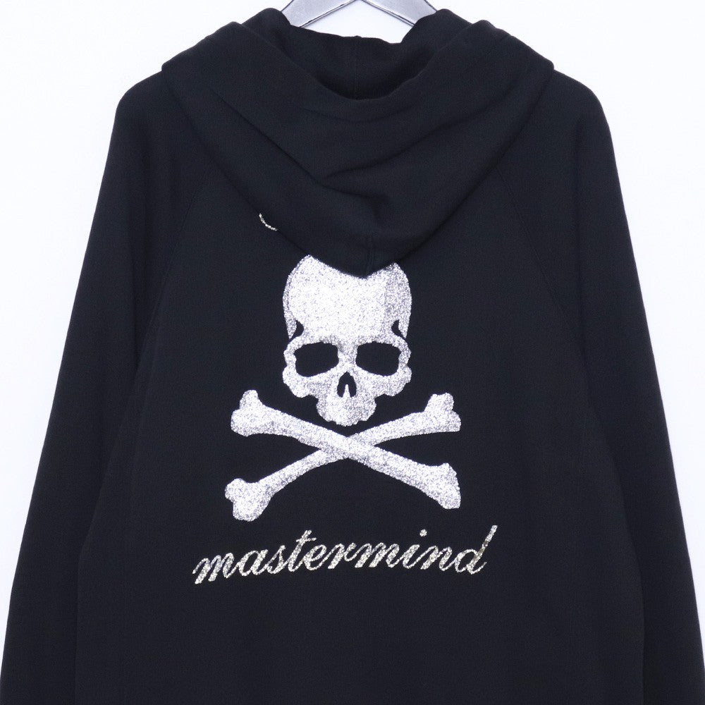 MASTERMIND Glass Beads Zip-Up Hoodie Black Size L
