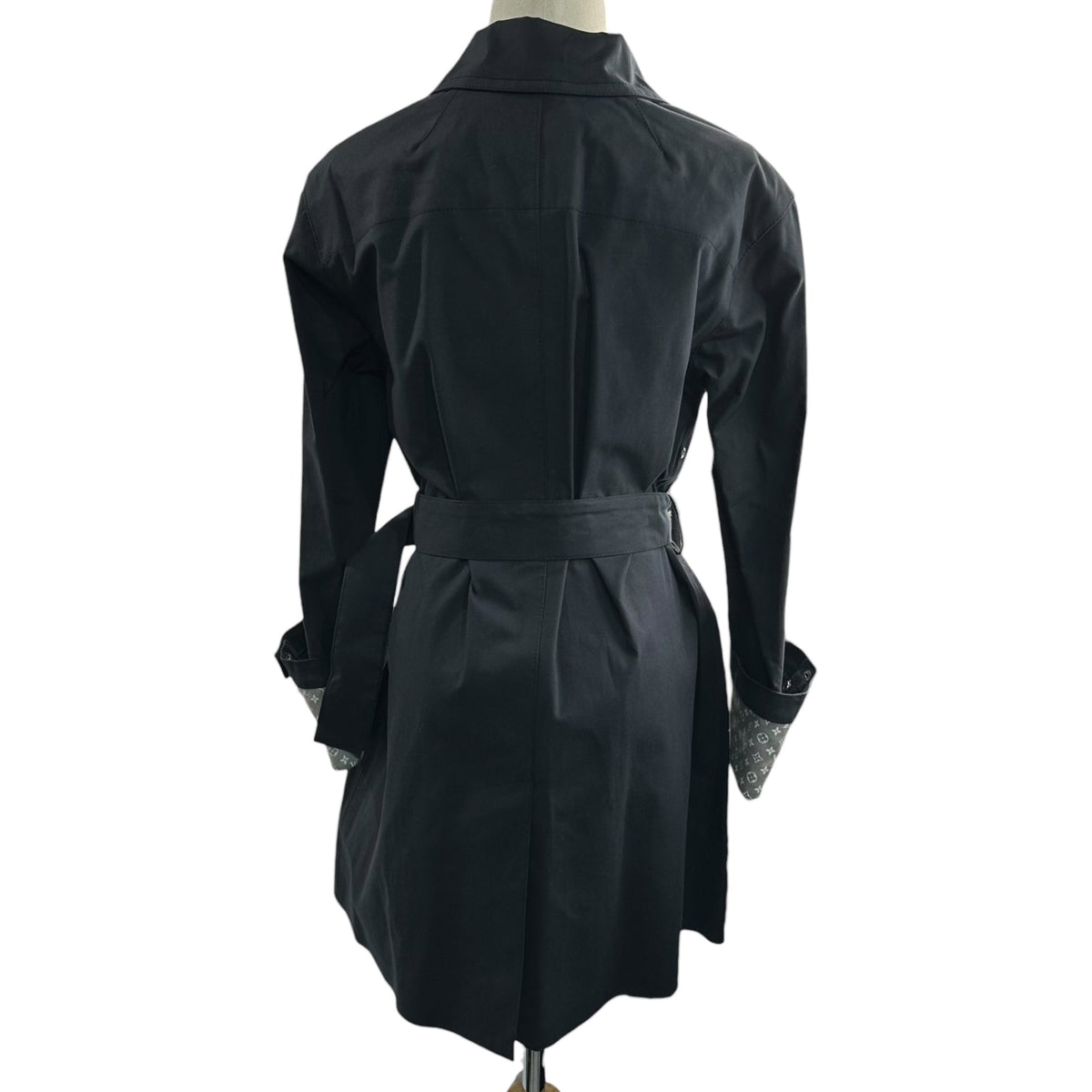 LOUIS VUITTON Monogram Zip Coated Macintosh Coat Size 34