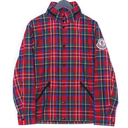 MONCLER Tartan Check Nylon Jacket Red Size 0