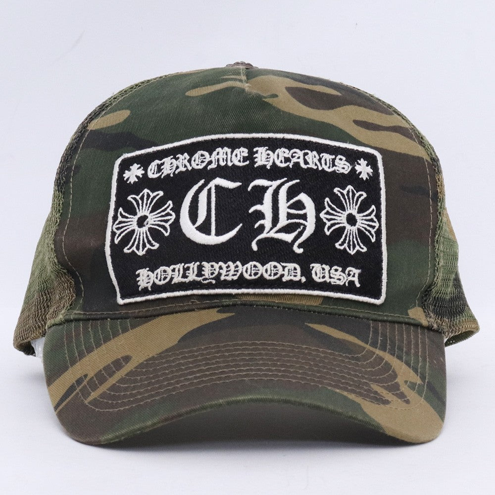 Chrome Hearts Old Crossball Camo Trucker Cap Size 4